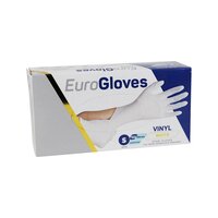 Eurogloves Vinyl Onderzoekshandschoen poedervrij wit/transpartant